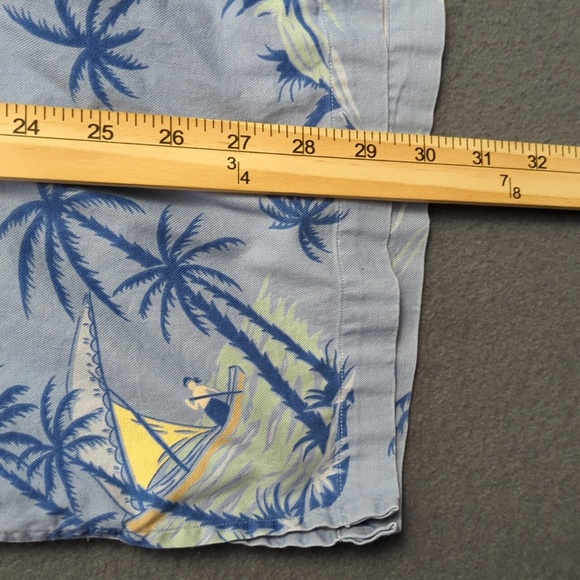 Polo Ralph Lauren Shirt Men's S Blue Clayton Loop Collar Hawaiian Tropical Boat - Picture 6 of 8